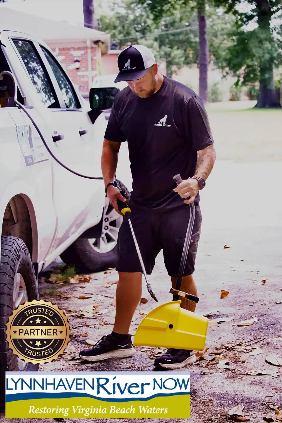 Doggy Scoop branded service vehicle on a local cleanup route